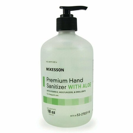 MCKESSON PREMIUM Hand Sanitizer with Aloe, 18 oz, Gel, Pump Bottle 53-27037-18
